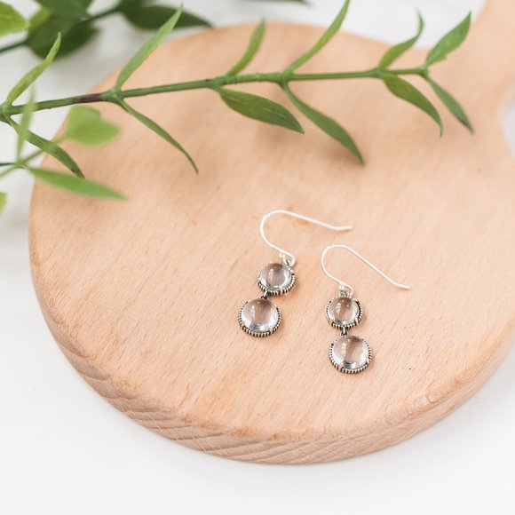 Recycled Vintage 1960's Cobalt Skin Cream Jar Sterling Double Take Earrings - Picture 2 of 5